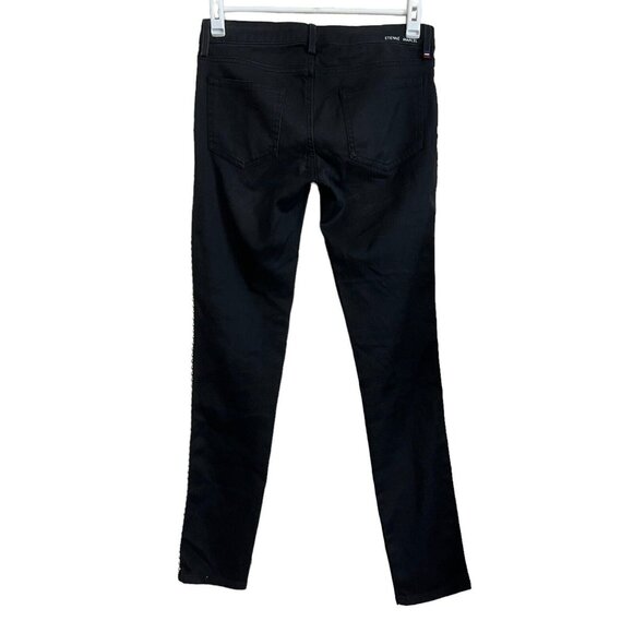 ETIENNE MARCEL Revolve Studded Skinny Black Jeans Size 26 Dark Denim Distressed - Picture 3 of 13